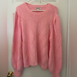 Land’s End Pink Women’s pullover, so soft a size 14/16